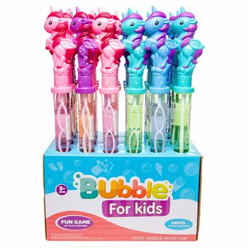 Tubo de Bolhas de Sabão Unicórnio Grande 38 cm em Display (24 un.)