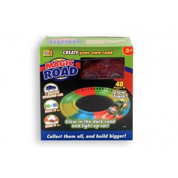 PISTA MÁGICA COM CARRO GLOW IN THE DARK, 48 Peças (2 un.)