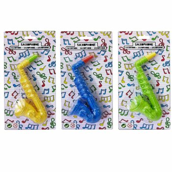 Saxofone de Brinquedo - 16 cm - Cores Sortidas - Pack de 12 em Cart&atilde;o