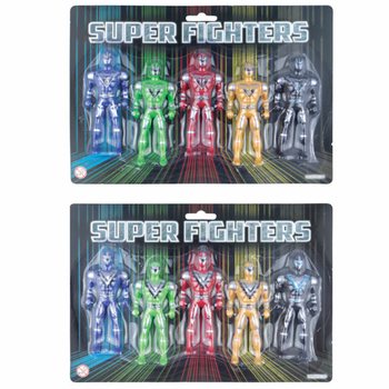 SUPER FIGHTERS - 5 Figuras de A&ccedil;&atilde;o em Cart&atilde;o (6 un.)