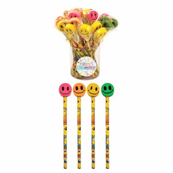 L&aacute;pis Smiley Alegres com Borracha (24 unidades)