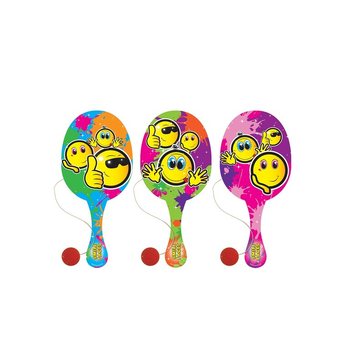 JOGO DE RAQUETE COM BOLA SMILEY (24 un.)