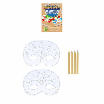 Máscaras de Super-Heróis Eco Friendly para colorir (12 unidades)