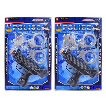 Set de Polícia de Brinquedo com Metralhadora, Algemas e Emblema (6 un.)