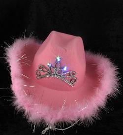 CHAPÉU DE COWBOY COM LUZ - ROSA (6 un.)