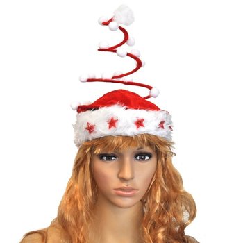 BULK DEAL - GORRO DE NATAL ESPIRAL LUXO C/ ESTRELA LUMINOSA (120 un.)