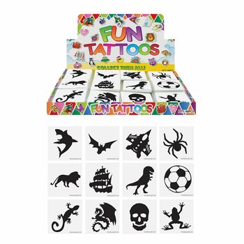 Tatuagens Divertidas para Rapazes - Pack de 12 Tatuagens em Display (48 unid.)