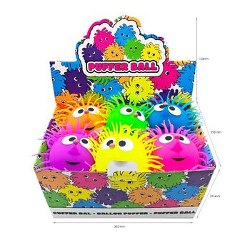 BOLA PUFFER COM OLHOS - 13CM - EM EXPOSITOR (12 un.)