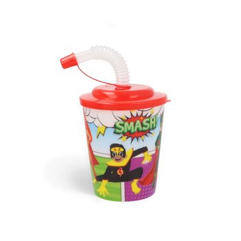 COPO PARA BEBIDAS / GELADO COM PALHINHA - SUPERHERO (12 un.)