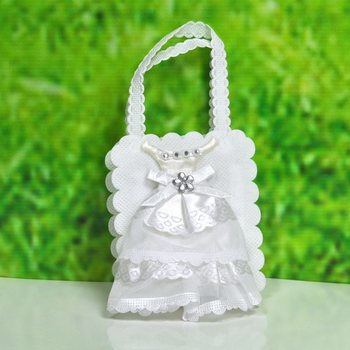 Saco de Casamento para Lembranças - Modelo Vestido de Noiva (12 un.)