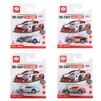 Carros de Corrida Pull-Back em Cartão (12 un.)
