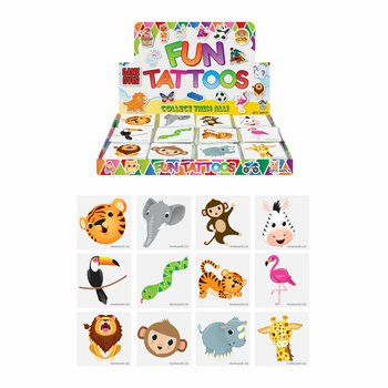 TATUAGENS FUN - ANIMAIS DA SELVA - EXPOSITOR (48x12 unidades)