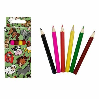 Conjunto de 6 Lápis de Cor 'Animais da Quinta'