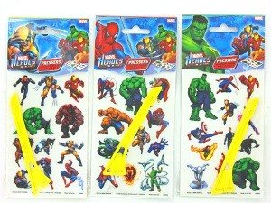 CALCOMANIAS / AUTOCOLANTES MARVEL HEROES (24 un.)