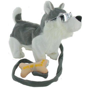 Cão de brinquedo que anda com trela | Peluche interativo