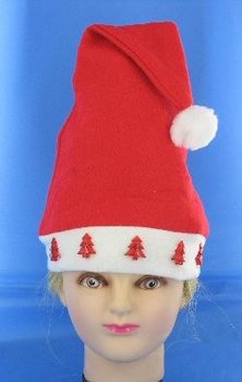 GORRO DE NATAL LUMINOSO COM ÁRVORE DE NATAL VERMELHA (12 un.)