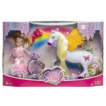 CONJUNTO DE BRINQUEDO UNICÓRNIO E PRINCESA - EM CAIXA DE PRENDA LUXUOSA (1 ud.)