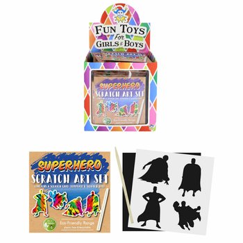 Expositor de Papel de Raspar Mágico Ecológico Super-heróis (108 un.)