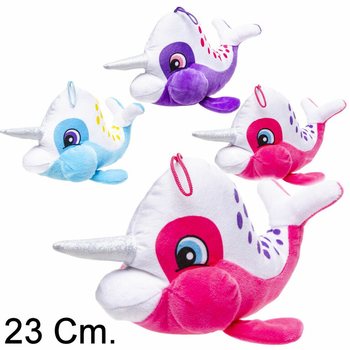 Narval de Pelúcia com Chifre - 23 cm - Cores Mistas (12 un.)
