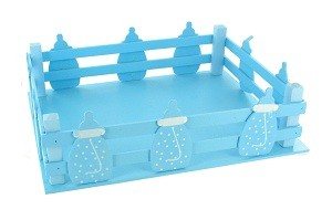 Caixote Decorativo Azul com Biberões (2 un.)