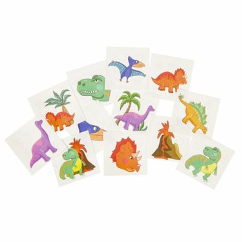 TATUAGENS DIVERTIDAS - MODELO: DINOSSAURO, Cada pacote com 12 Tatuagens (48 un.)