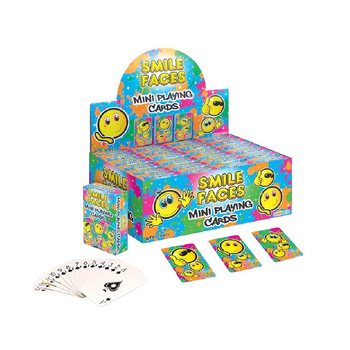 MINI CARTAS DE JOGAR – MODELO: SMILEY EM EXPOSITOR (24 un.)