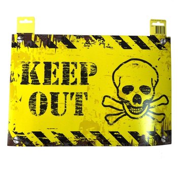 PLACA DECORATIVA PARA PORTA - "DANGER" / "KEEP OUT" (12 un.)
