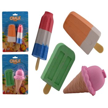 2 Giz de Calçada Grandes em Forma de Gelado (12 un.)