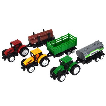 Trator de brinquedo com reboque em blister 21 cm (6 un.)