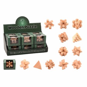 Expositor de Puzzles IQ em Madeira (12 unidades)