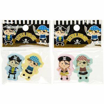 Conjunto de Borrachas Figuras Piratas - 2 Pe&ccedil;as em Display