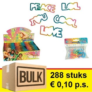 ***OFERTA EM GROSSO*** PULSEIRAS LUCKY BANDS PARA CRIAN&Ccedil;AS - MODELO: PALAVRAS (288 un.)