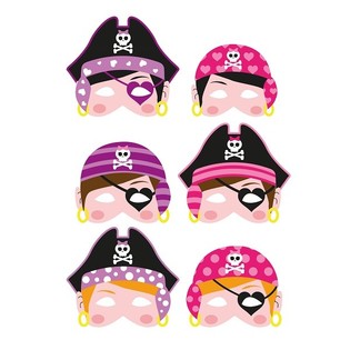 M&Aacute;SCARAS DE PIRATA EM ESPUMA - MENINAS (24 un.)
