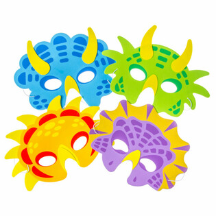 MIX DE M&Aacute;SCARAS DE ESPUMA DINOSSAUROS (60 unid.)