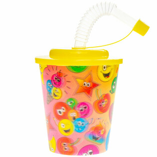 Copo com palhinha / Copo de gelado &ndash; Smiley, 250 ml (12 un.)