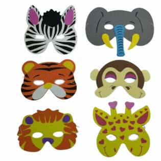 M&Aacute;SCARAS DE ESPUMA - ANIMAIS SELVAGENS (24 un.)