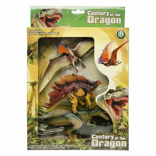 CONJUNTO DE 3 FIGURAS DE DINOSSAUROS - EM CAIXA DE PRESENTE GRANDE (1 un.)