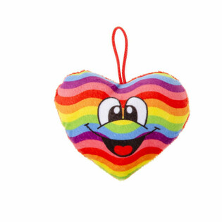 CORA&Ccedil;&Atilde;O DE PELUCHE ARCO-&Iacute;RIS COM SMILEY (24 un.)