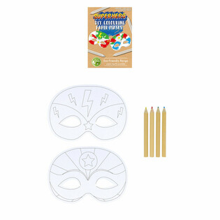 M&aacute;scaras de Super-Her&oacute;is Eco Friendly para colorir (12 unidades)