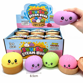 RAGE - Squishy Bun Dumplings GRANDE (Dim. 8.5 x 8.5 x 4.8 Cm) - Brinquedo Fidget Viral 2026 (12 un.)
