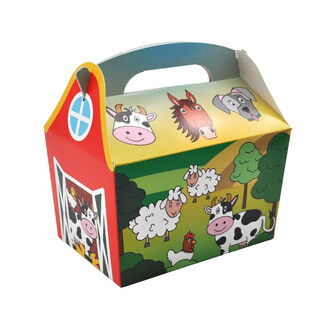 CAIXA DE MENU MODELO: ANIMAIS DA QUINTA - Dim. 18.5x12x19 CM - FOODBOX - KIDSBOX (24 un.)
